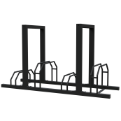 Bicycle stand | Row system | with leaning bracket | with leaning bracket | hot-dip galvanised and coated in RAL9005 | 4 Bicycleslength: 1400 mm